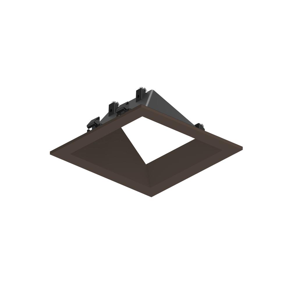 3" Apollo Square Flanged Wall Wash Trim, Bronze Finish