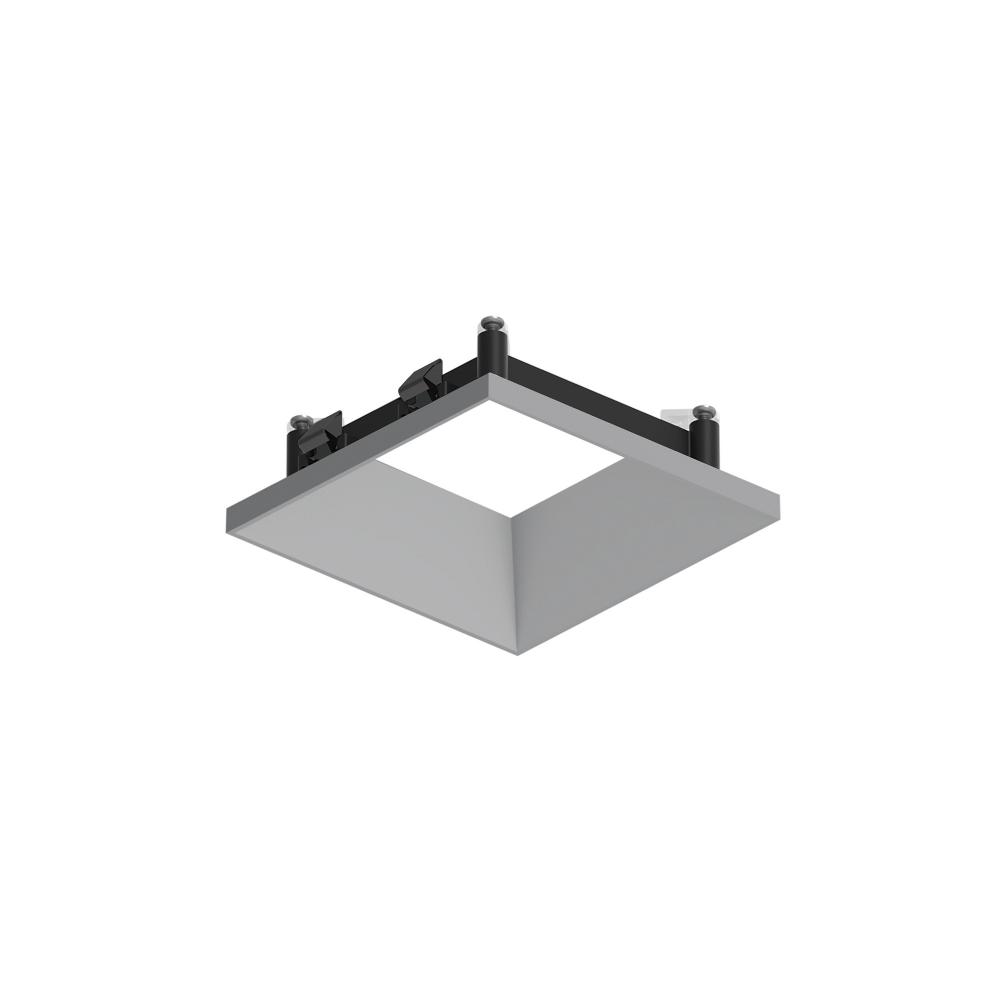 3" Apollo Square Flangeless Downlight Trim, Haze Reflector / Matte Powder White Flange