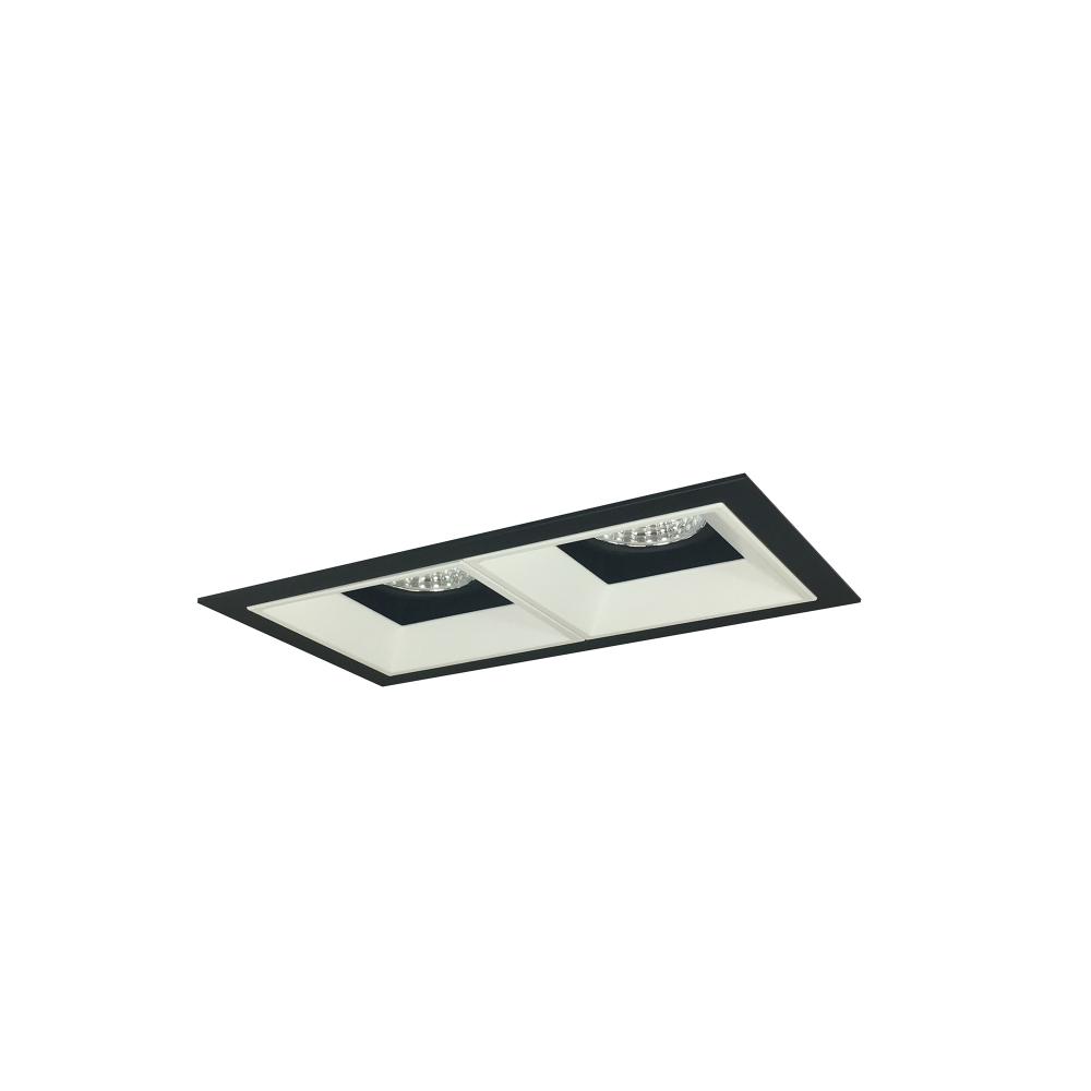 Iolite MLS 2-Head Trim Set, Black Flange, Comfort Dim, 800lm, Black/MPW Fixed Downlt./Adj. Gimbal