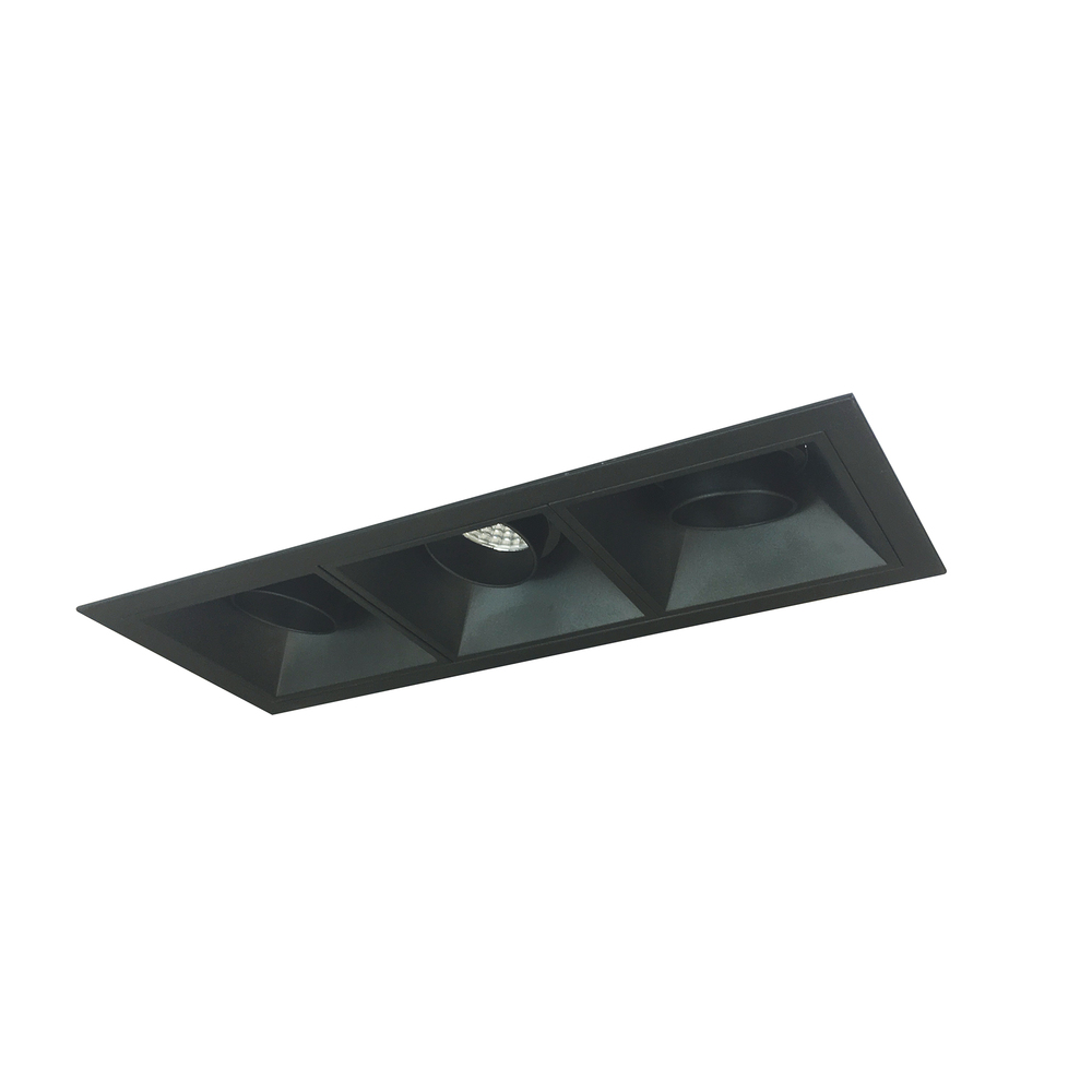 Iolite MLS 3-Head Trim Set, Black Flange, 2700K, 1000lm, Black Fixed Downlt./Adj. Gimbal Trims
