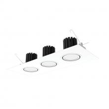 Nora NMRT3-3FL530FWW - Three-Head Flanged LED Multiple Lighting Trim, 3500lm per Head w/ Flood Optic, 3000K, Flat White