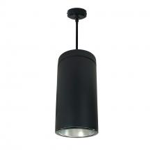 Nora NYLS3-6P1L435FC12DBB - 6" Sapphire III Pendant Mount Black Cylinder, Diffused Clear Reflector/Black Flange, 120-277;