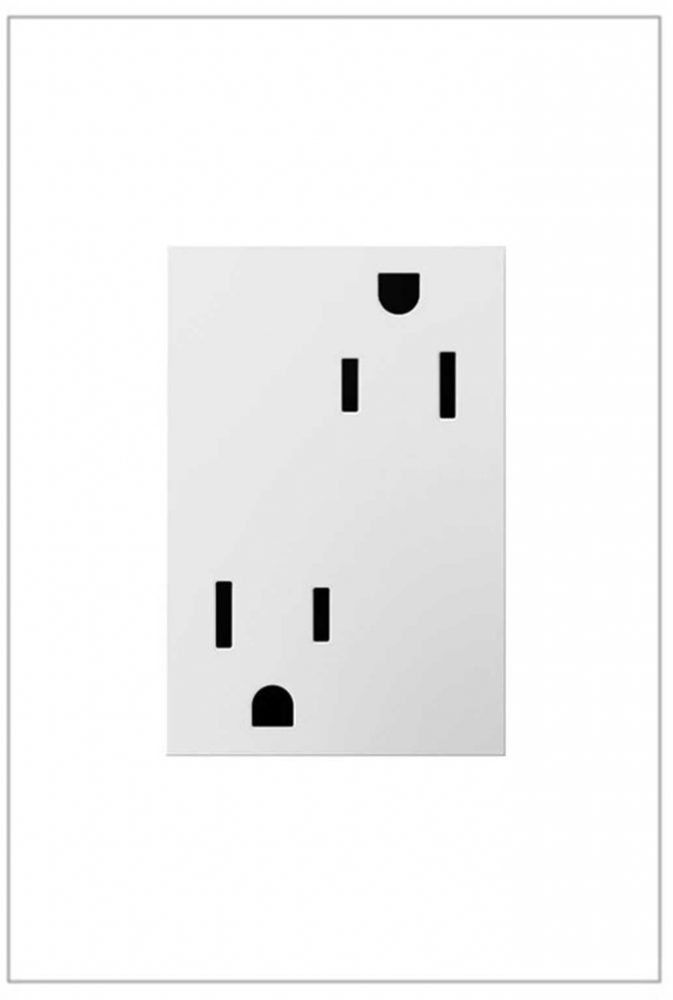 adorne 15A Dual Tamper-Resistant Plus-Size Outlet, White