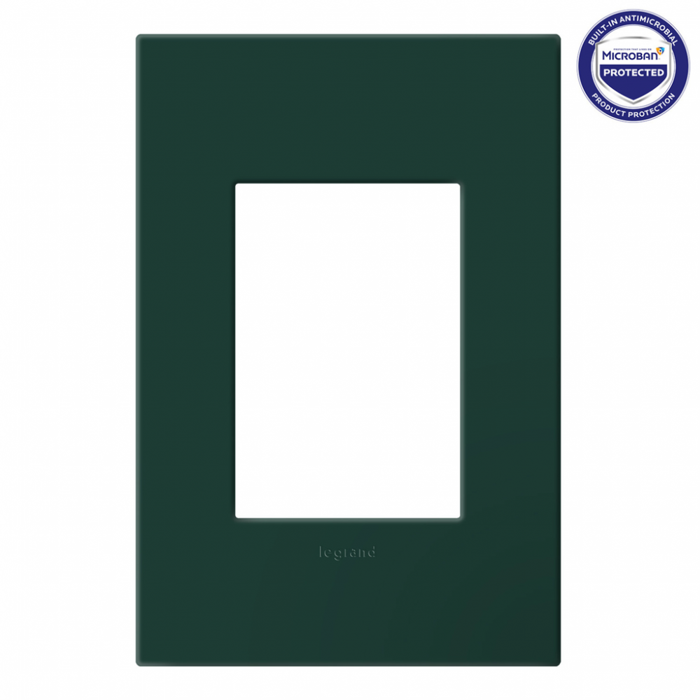 adorne Evergreen One-Gang Screwless Wall Plate with Microban