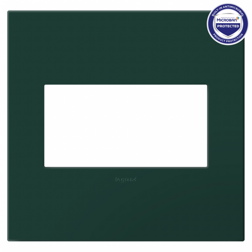 adorne Evergreen Two-Gang Screwless Wall Plate with Microban