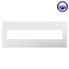 Legrand AWP6GPW1 - adorne Matte White Six-Gang Screwless Wall Plate with Microban