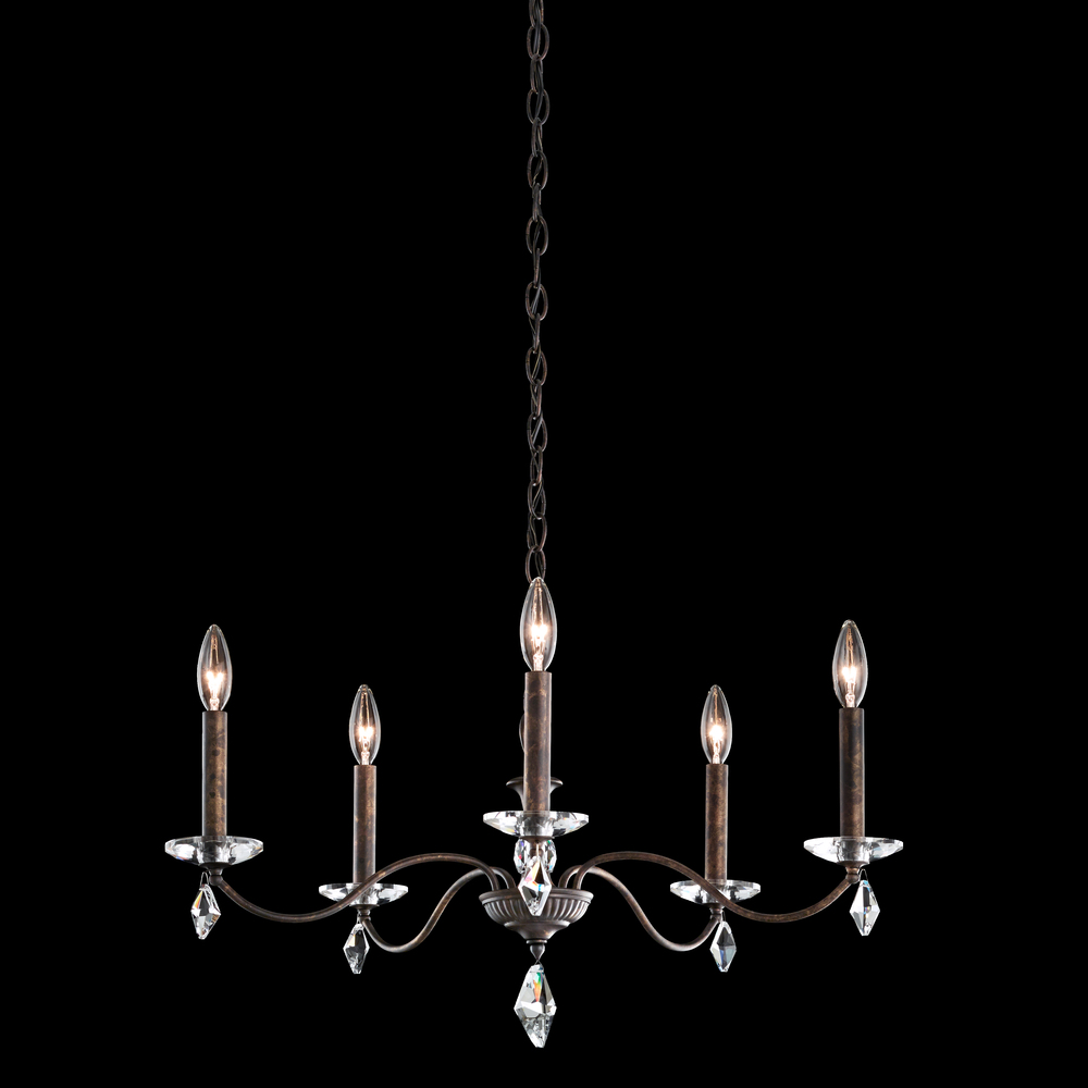 Modique 5 Light 120V Chandelier in Antique Silver with Heritage Handcut Crystal