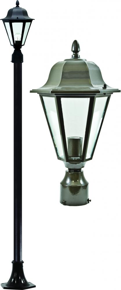 DANIELLA POST LIGHT FIX W/ CLEAR GLASS INCAND 120V