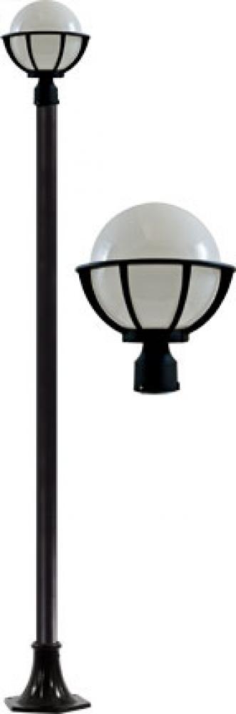 CAST ALUM 10" GLOBE POST LIGHT FIX LED 6W 85-265V