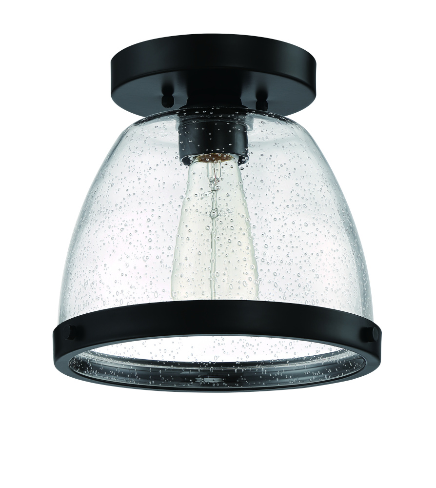 Lodie 1 Light 9.5" Flushmount in Flat Black