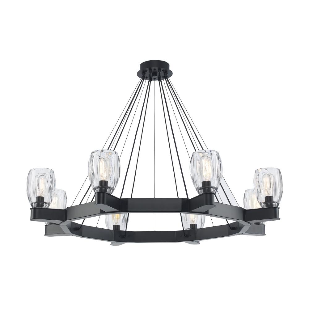 Harmony Hills 8 - Light Dimmable Wagon Wheel Dining Chandelier