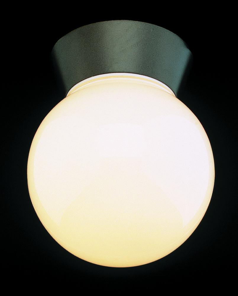 1LT FLUSH-OUTD-OPAL GLOBE-CEIL