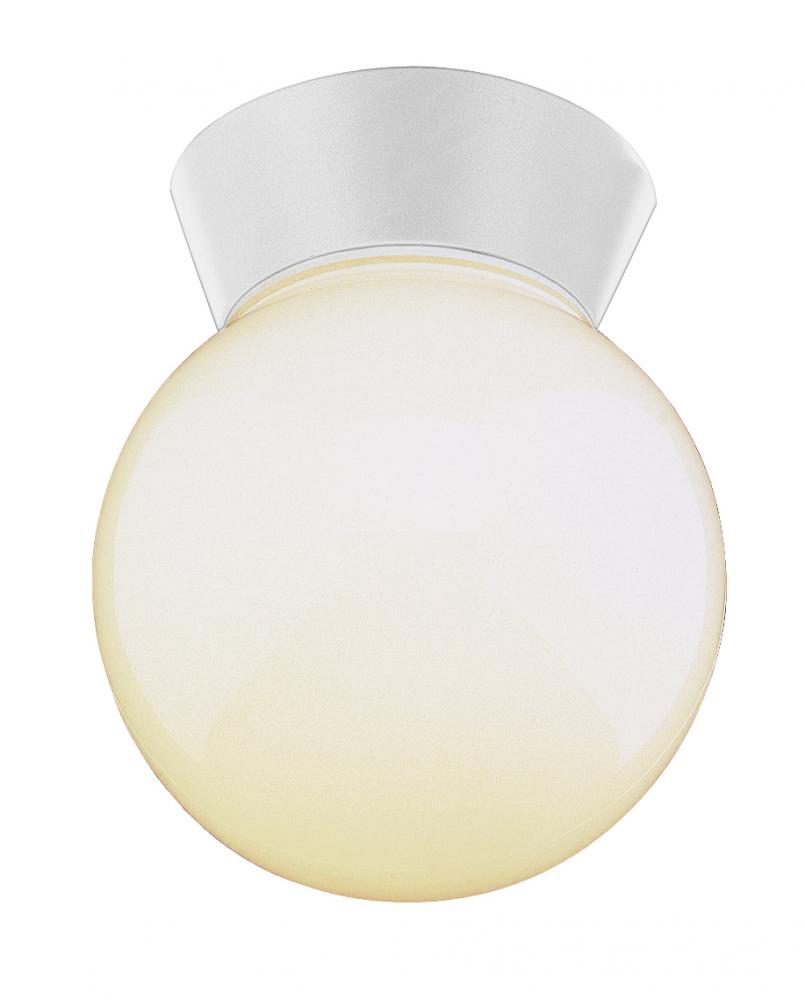 1LT FLUSH-OUTD-OPAL GLOBE-CEIL