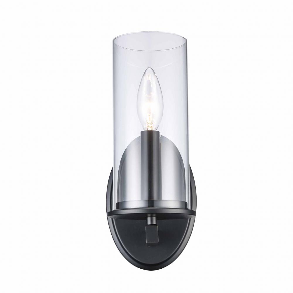 1LT VANITY-CANDEL-CLEAR GLASS-