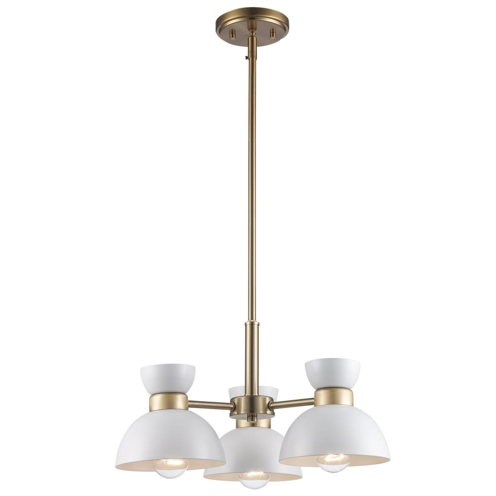 3LT PEND-DOUBLE METAL SHADE-WH