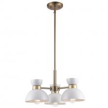 Trans Globe 71855-3 WH-AG - 3LT PEND-DOUBLE METAL SHADE-WH
