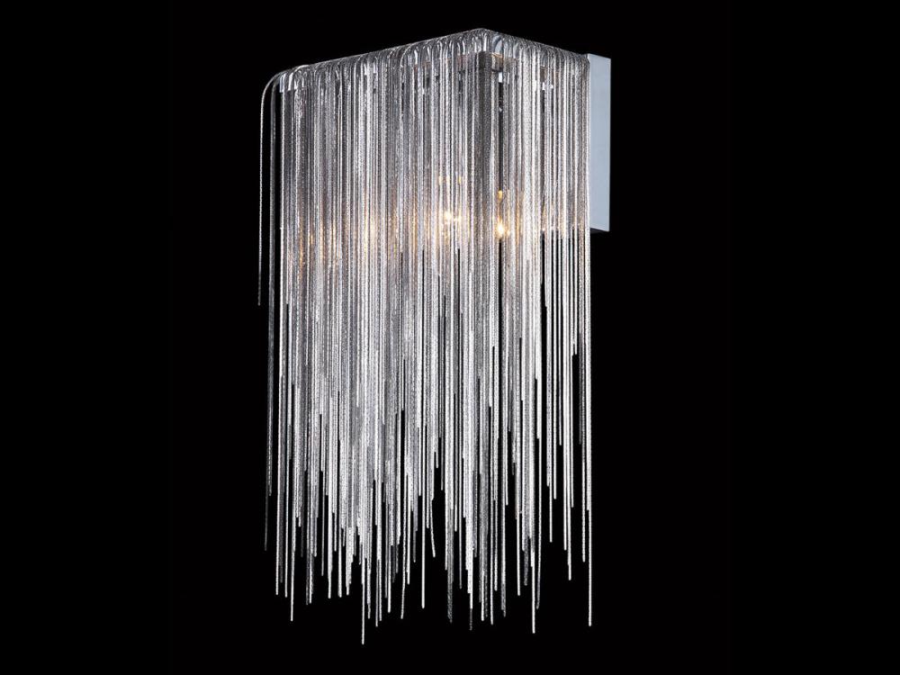 Fountain Ave. Chrome Jewlery Chain Wall Sconce