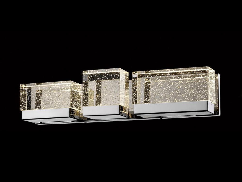 The Original Glacier Avenue 3 Light Bubbled Crystal Vanity Bath Bar