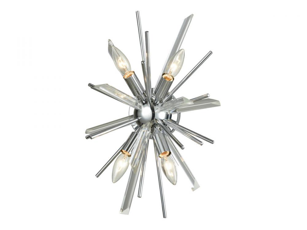 Palisades Ave. Metal And Crystal Wall Sconce
