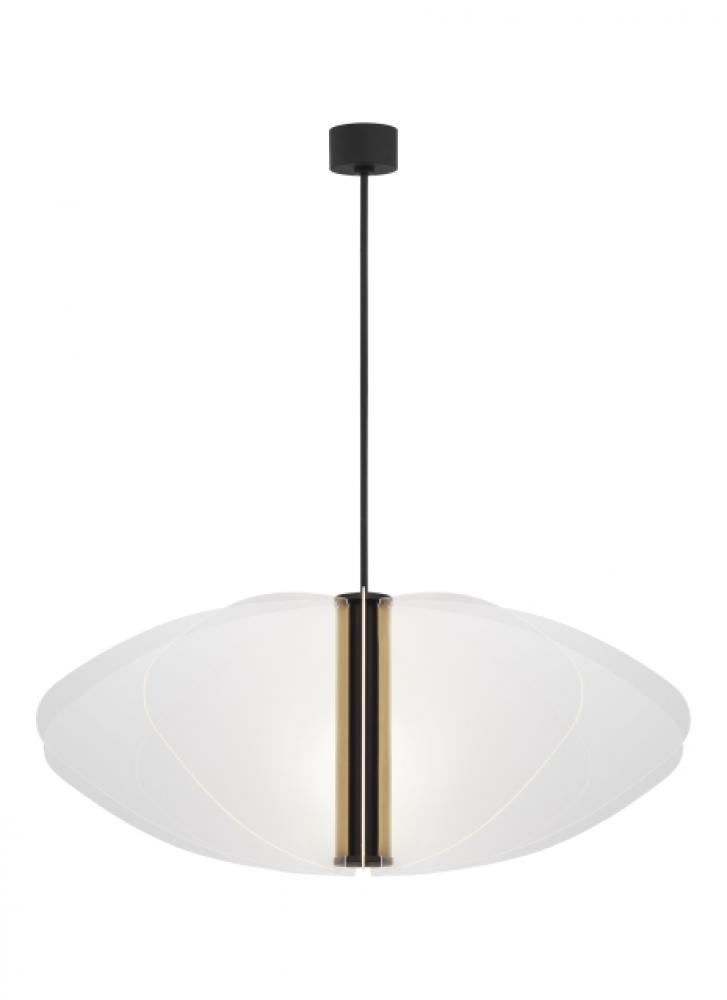 Sean Lavin Nyra 1-light dimmable LED grande pendant with nightshade black finish and acrylic shade