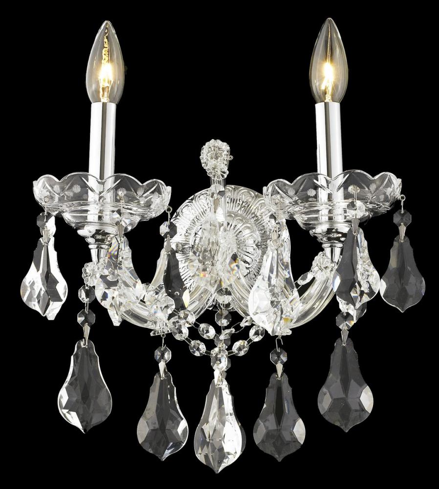 Maria Theresa 2 Light Chrome Wall Sconce Clear Royal Cut Crystal
