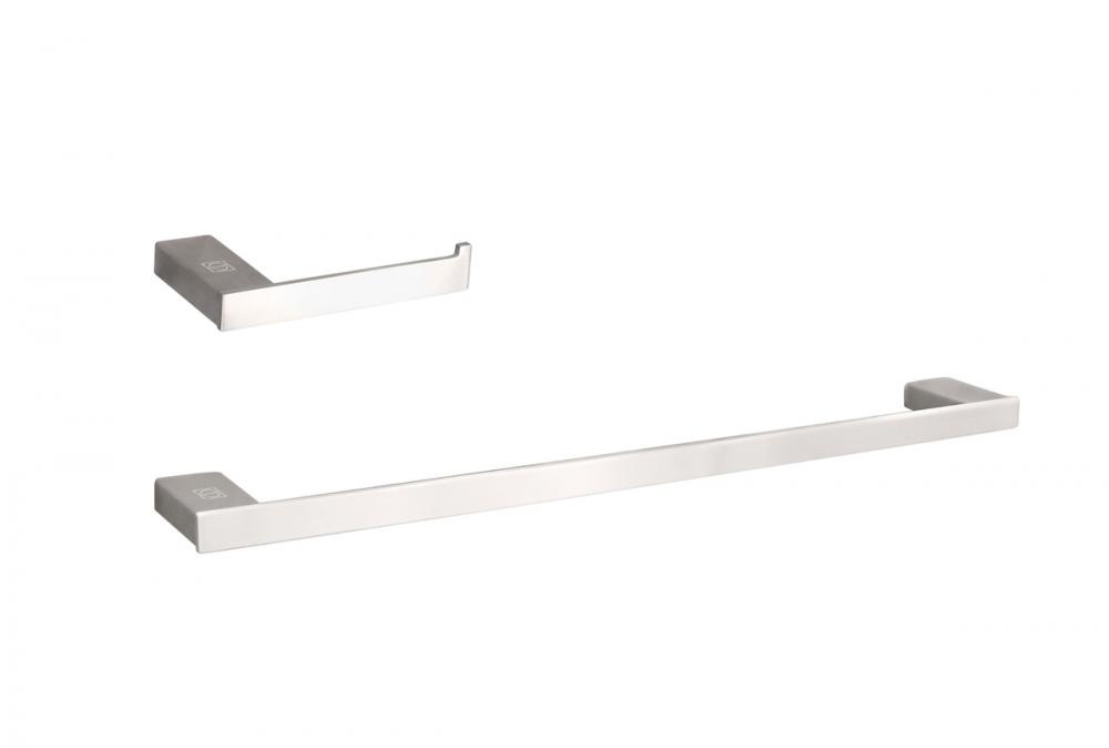 Bathroom hardware set 24"x2.9"+7"x2.9" brushed nickel