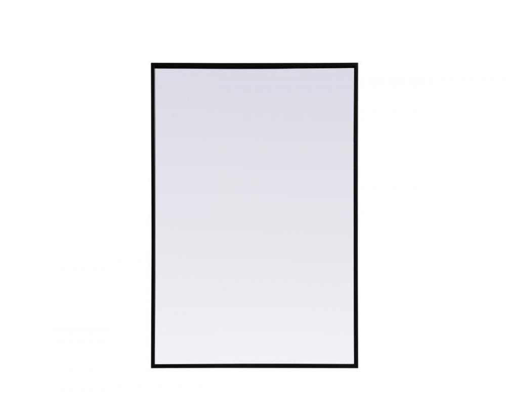 Metal Frame Rectangle Mirror 24x36 Inch in Black
