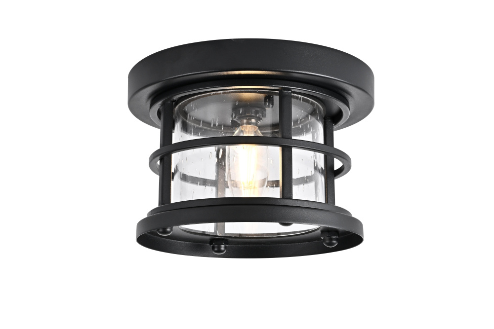 Flush Mount D7.7"xH5.1" Lt1/E26/60W Black
