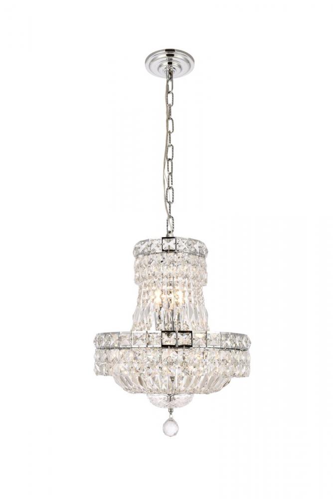 Tranquil 6 Light Chrome Pendant Clear Royal Cut Crystal