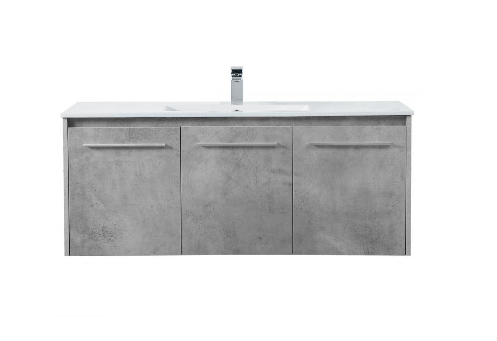 48 inch Single Bathroom Floating Vanity in White