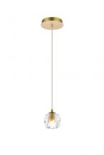 Elegant 3505D6G - Eren 1 Light Gold Pendant