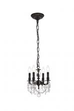 Elegant 9104D10DB/RC - Lillie 4 light Dark Bronze Pendant Clear Royal Cut Crystal