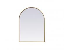 Elegant MR1A2230BRS - Metal Frame Arch Mirror 22x30 Inch in Brass