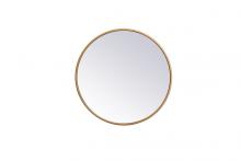 Elegant MR4818BR - Metal Frame Round Mirror 18 Inch in Brass