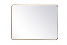 Elegant MR803040BR - Soft Corner Metal Rectangular Mirror 30x40 Inch in Brass